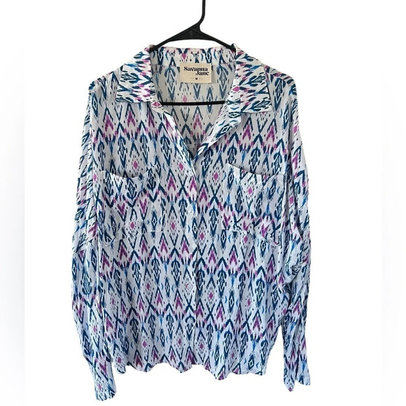 Savanna Jane Aztec Print Button Down - Picture 6 of 8